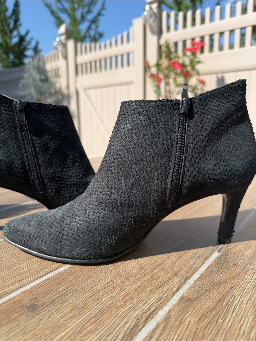 Black Women's Textured High Heel Booties